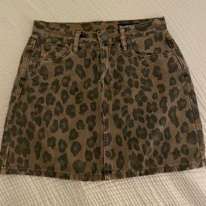 Blank NYC - Leopard Print Denim Mini Skirt